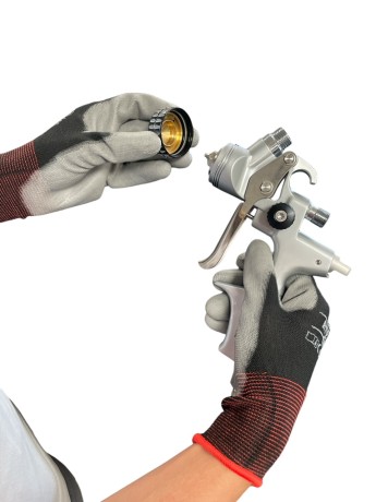 Czyszczenie głowicy w pistolecie malarskim pneumatycznym niskociśnieniowym