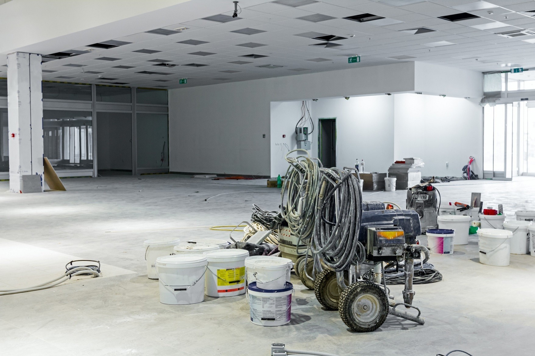 Agregat malarski na placu budowy