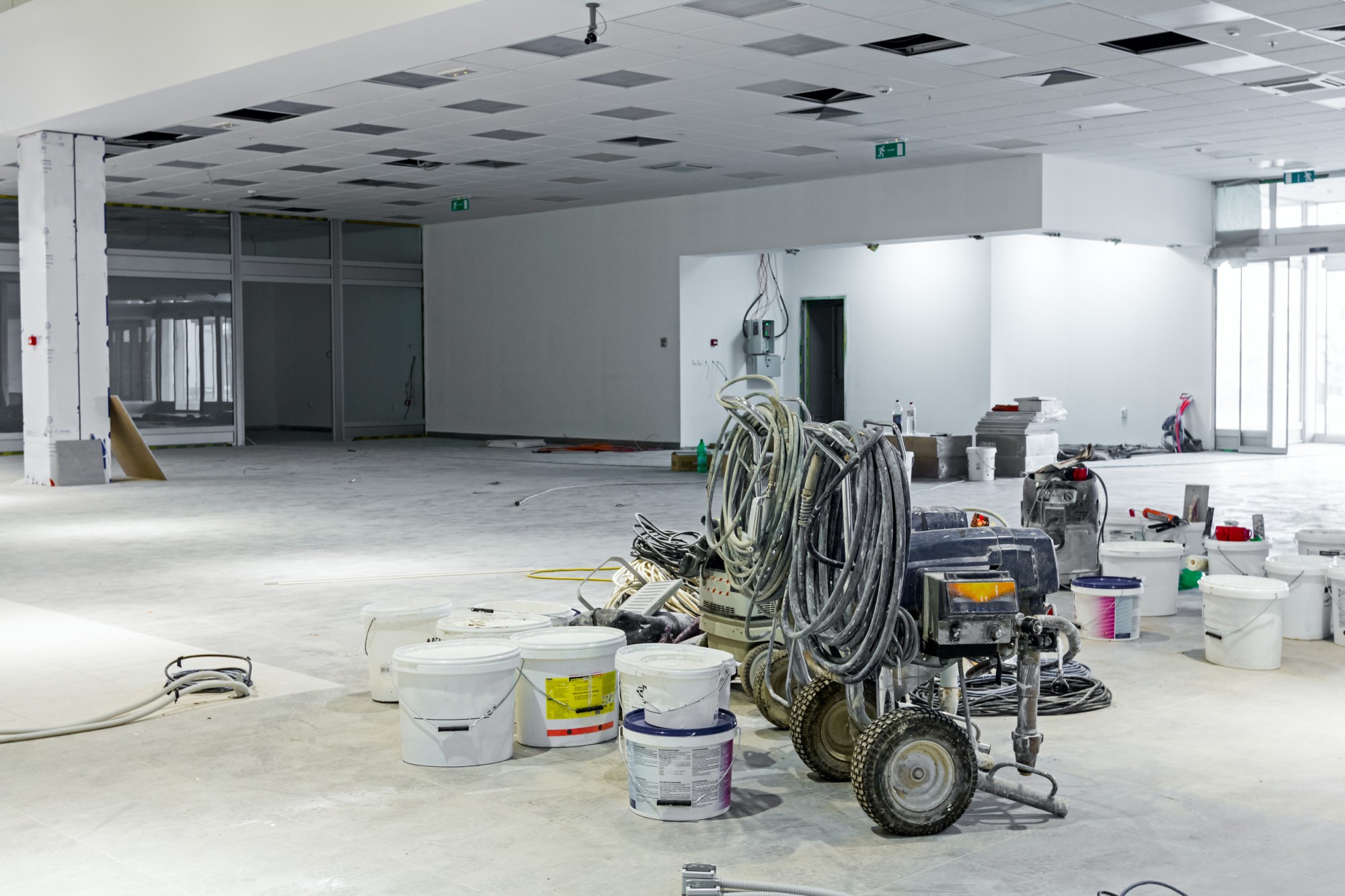 Agregat malarski na placu budowy