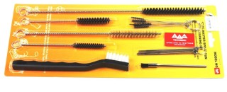 Zestaw szczotek i wyciorów do czyszczenia pistoletów lakierniczych